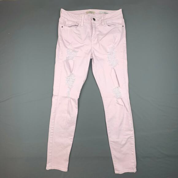 Guess Pale Pink Skinny Jeans | Sz 3/4 | Mid Rise Distressed | 30x10x29 - Picture 1 of 9